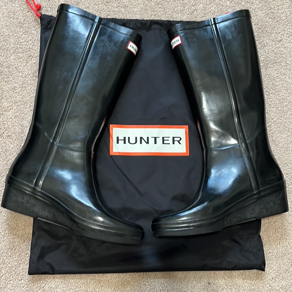 HUNTER Arolla wedge rain boots size 10